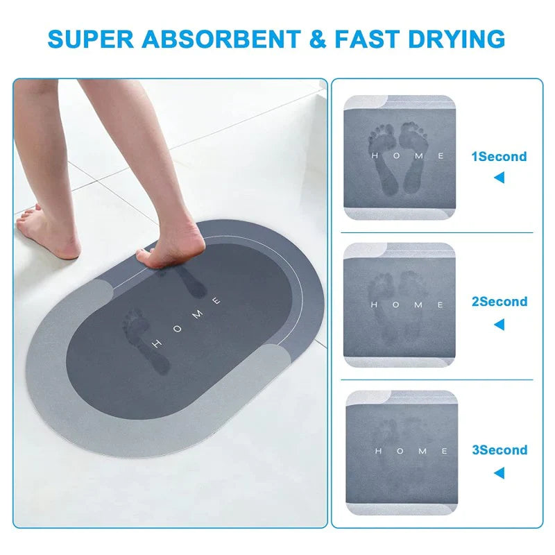 Tapis de bain absorbant antidérapant de forme ovale Stornfield