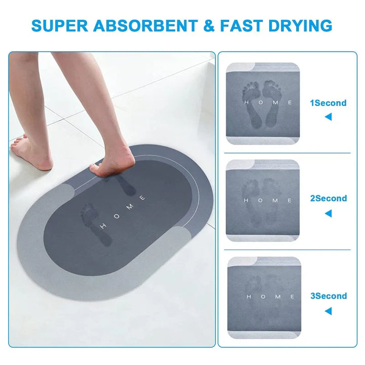 Tapis de bain absorbant antidérapant de forme ovale Stornfield