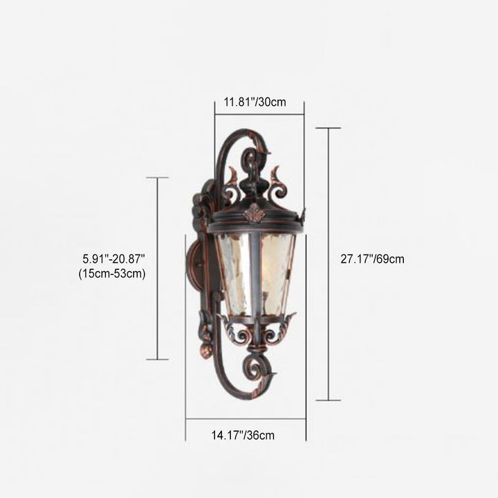 Traditional European Waterproof Aluminum Glass Cylinder 1-Light Wall Sconce Lamp For Outdoor Patio | Stornfield