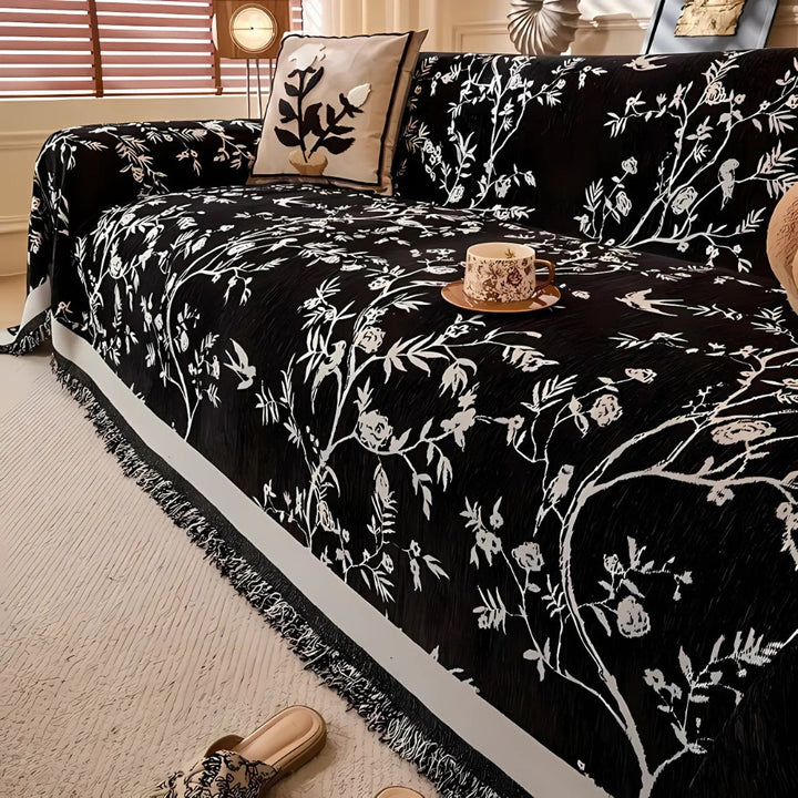 Floral Chenille Sofa Throw | Stornfield