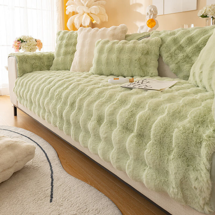 Ultra-soft rabbit plush sofa cushions for cozy elegance | Stornfield