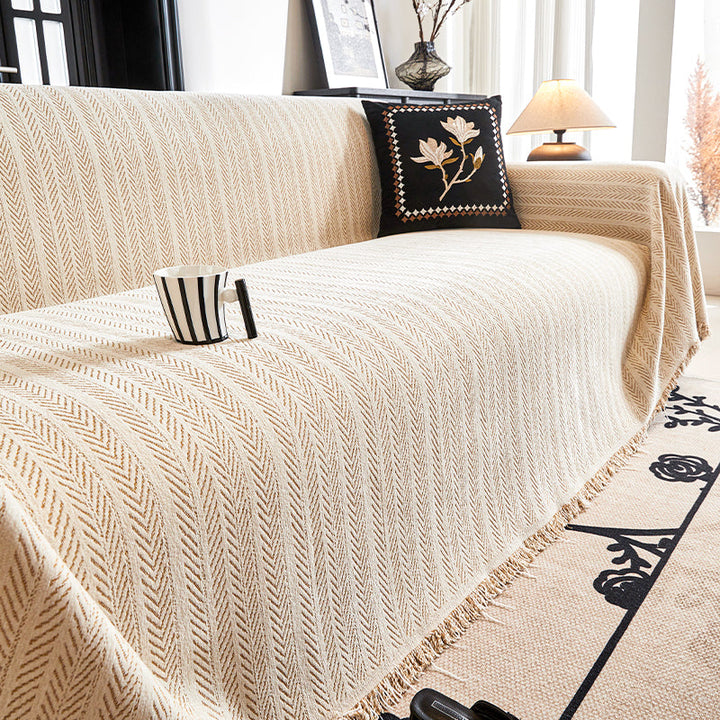 Herringbone Pattern Sofa Cover - Modern, Stylish & Durable Sofa Protection | Stornfield