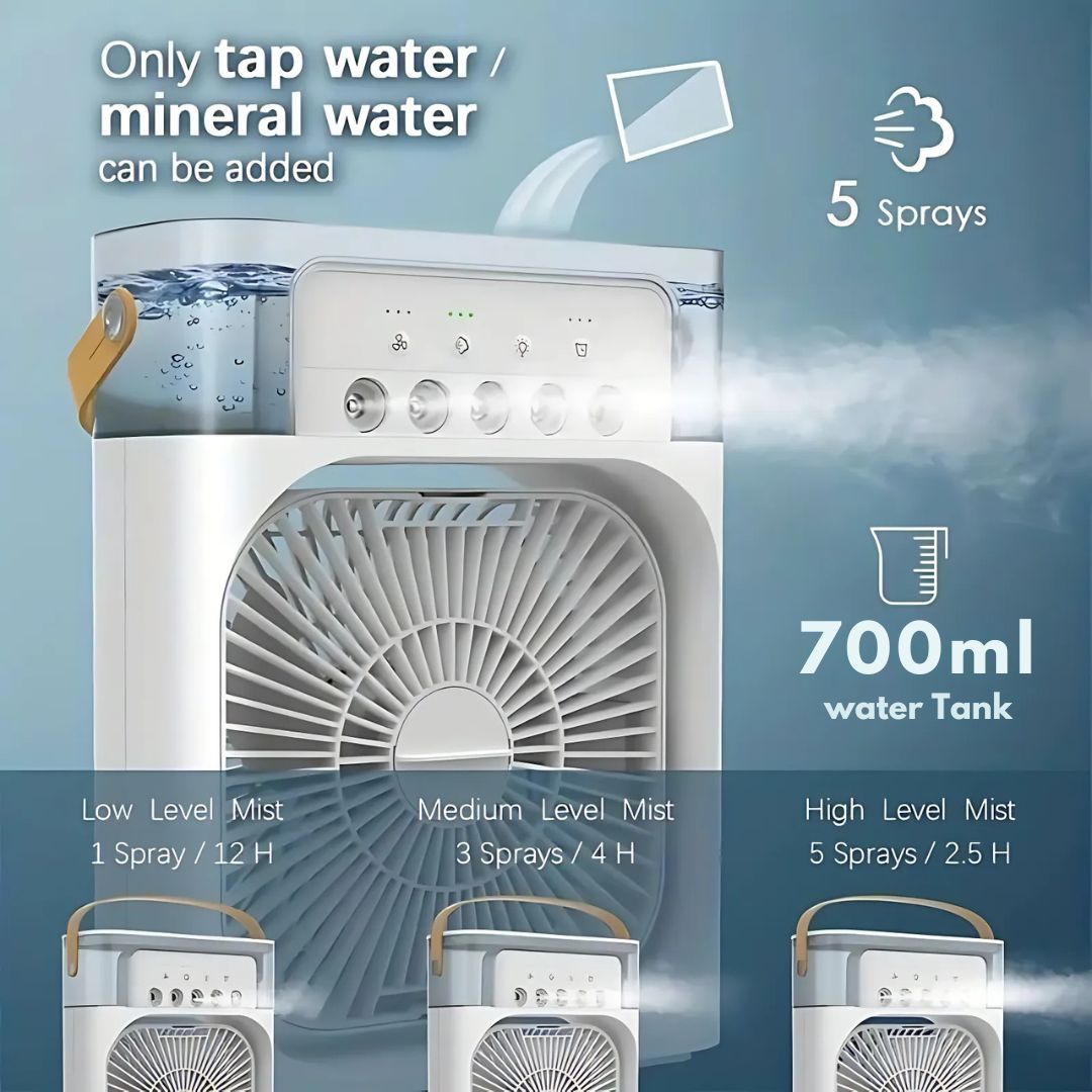 3-in-1 Air Cooler Humidifier | Portable, Adjustable Fan Speeds & Ideal for Bedrooms, Offices & Small Spaces | Stornfield