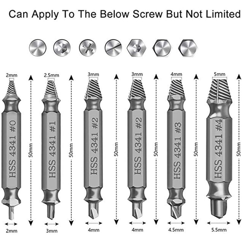 Universal Screw Extractor Set with Dual-Ended Bits Stornfield
