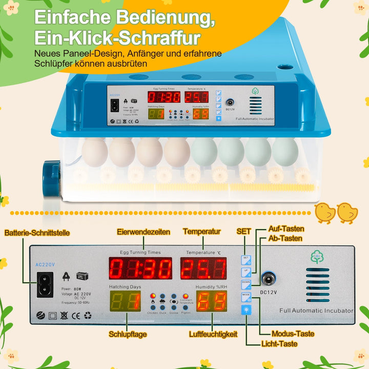 Brutautomat Fully Automatic Incubator for Chickens 64 Eggs | Stornfield