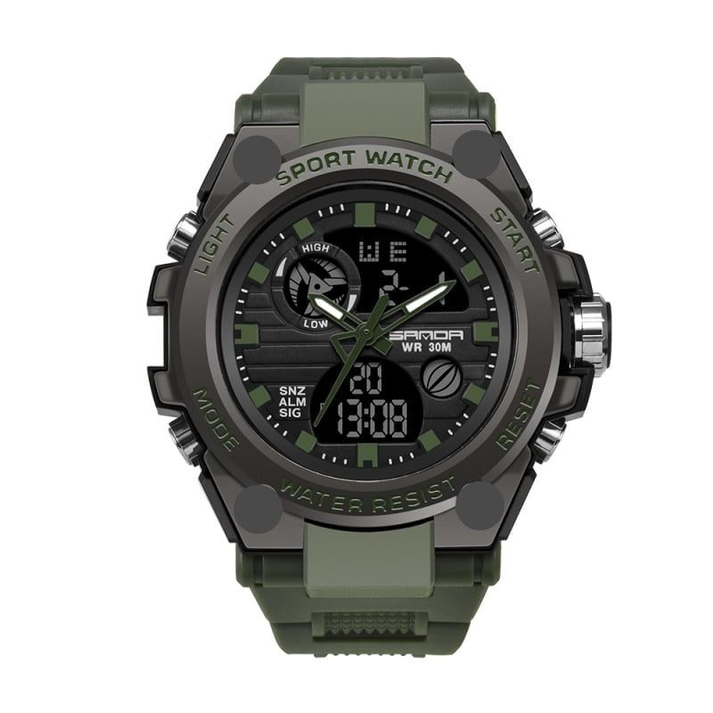 Stornfield | Men's Sporty Luminous Waterproof Multifunctional Dual Display Wristwatch