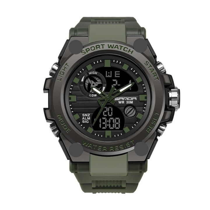 Stornfield | Men's Sporty Luminous Waterproof Multifunctional Dual Display Wristwatch