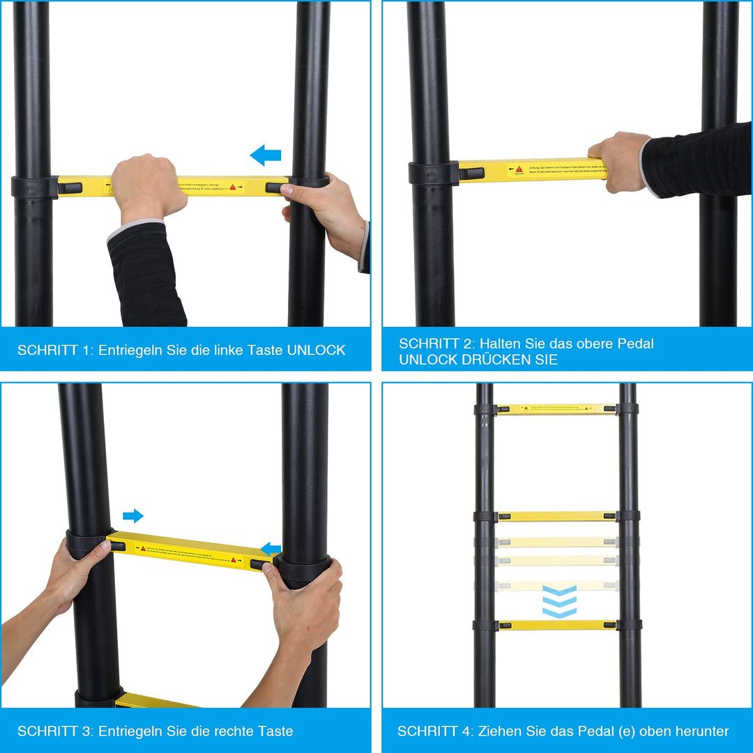 Telescopic Ladder Aluminum with Removable Hook | Stornfield