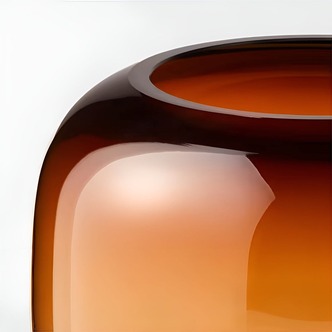 Glass Vase Hand Stornfieldown – Minimalistic and Decorative | Transparent Design for Flowers, Hydroponics and Modern Living Spaces in Amber | Stornfield