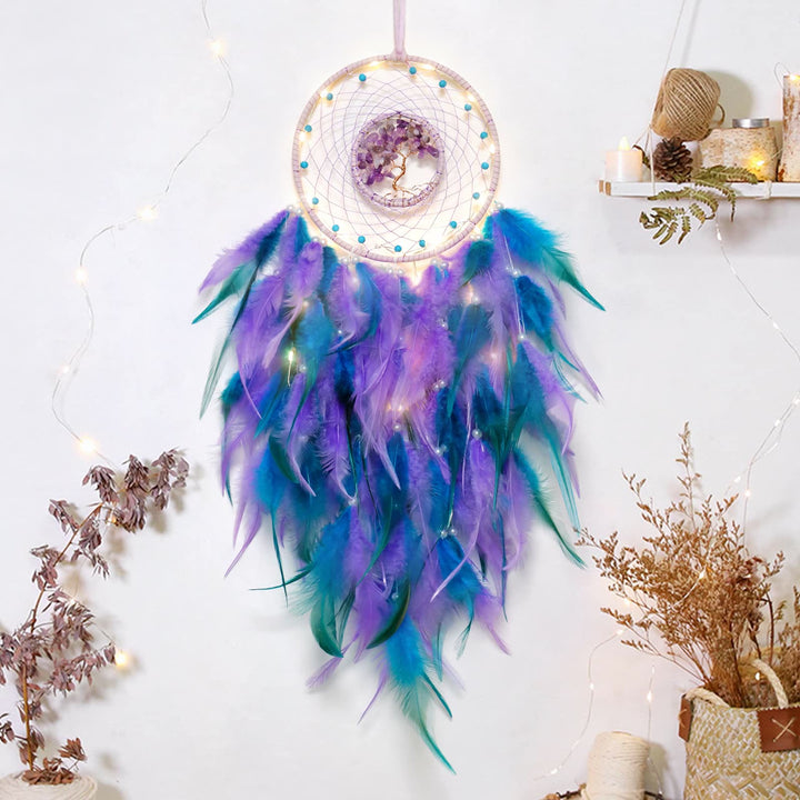 Stornfield | Frendorf Tree of Life Crystal Feather Sparkle Dream Catcher
