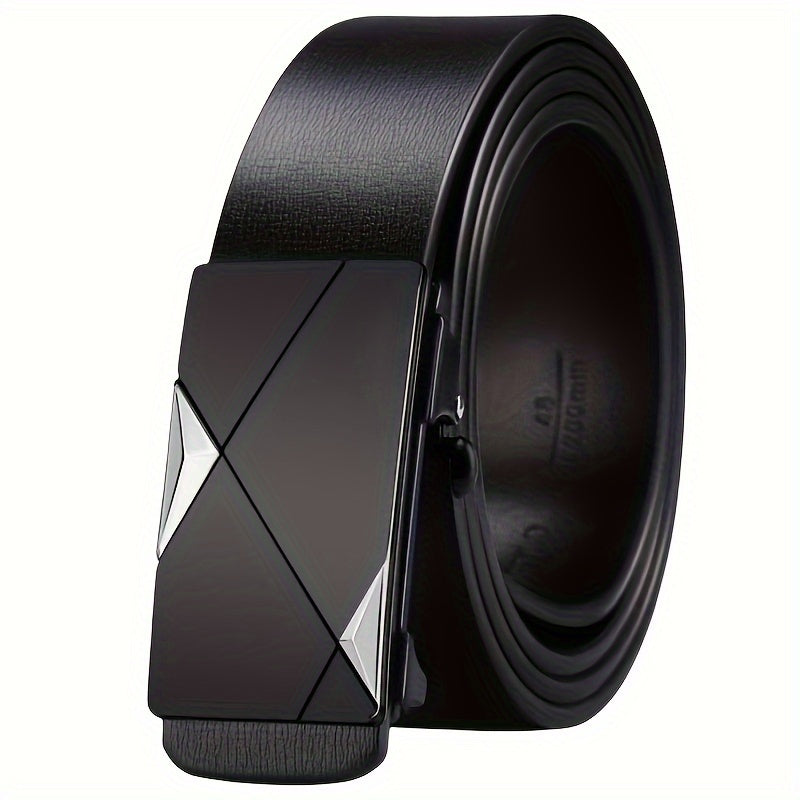 Stornfield | Men’s Genuine Leather Belt with Automatic Buckle – Classic Adjustable Cowhide Waist Belt