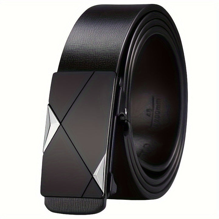 Stornfield | Men’s Genuine Leather Belt with Automatic Buckle – Classic Adjustable Cowhide Waist Belt