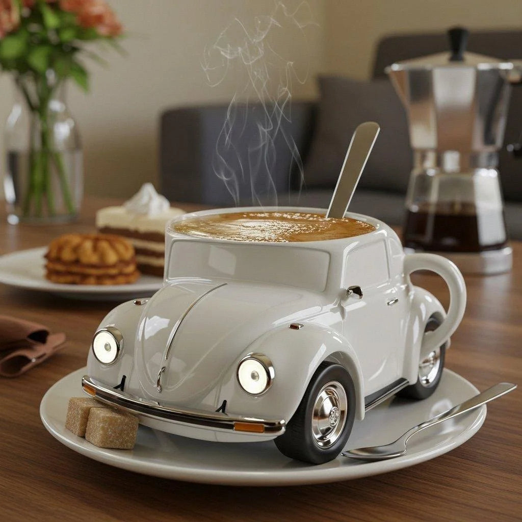 RetroAuto Ceramic Mug – Unique 3D Design for Coffee & Tea | Stornfield