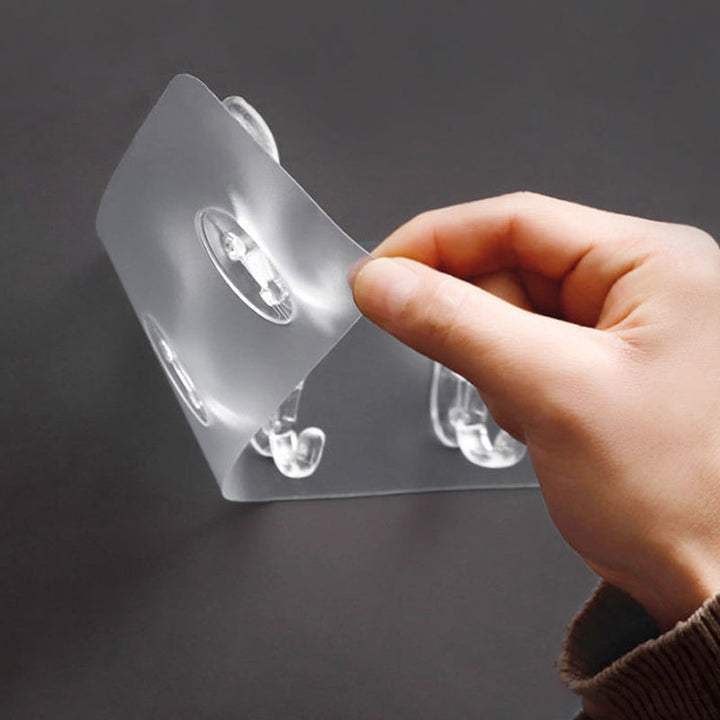 6 Hooks Multifunctional Self-Adhesive Hooks No Drilling Wall Transparent Hook | Stornfield