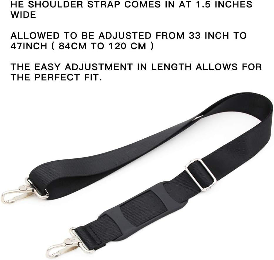 Stornfield | 47-Inch Bag Replacement Strap | Padded & Adjustable - Perfect for Travel Bags, Laptop Bags, Briefcases, Camera Bags, Messenger Bags, Diaper Bags & More (Black)