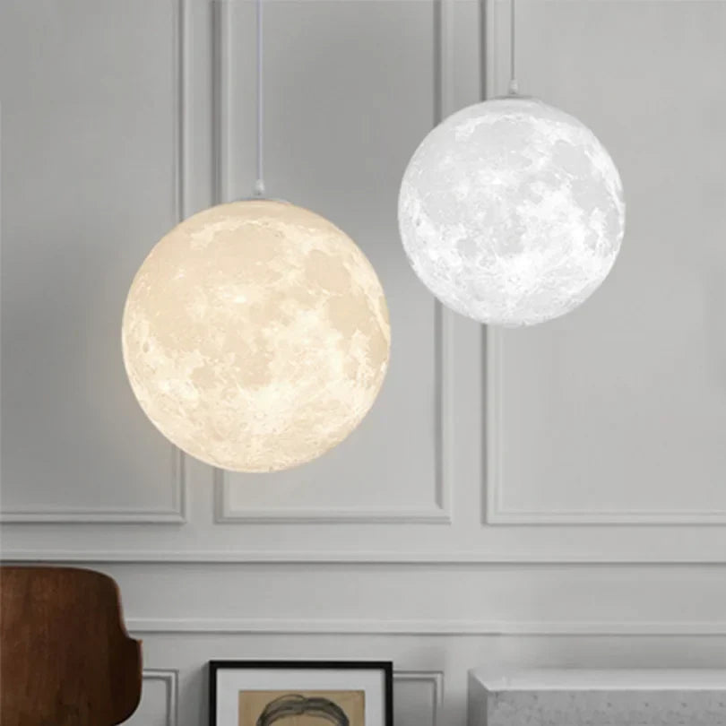 Lunar LED pendant light - Moon design hanging lamp for living room & bedroom | Stornfield