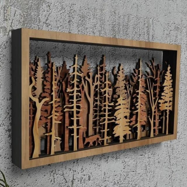 Stornfield | Wall Décor - WoodForrest 3D - Enchanting Forest Scene - Fox and Tree Silhouette