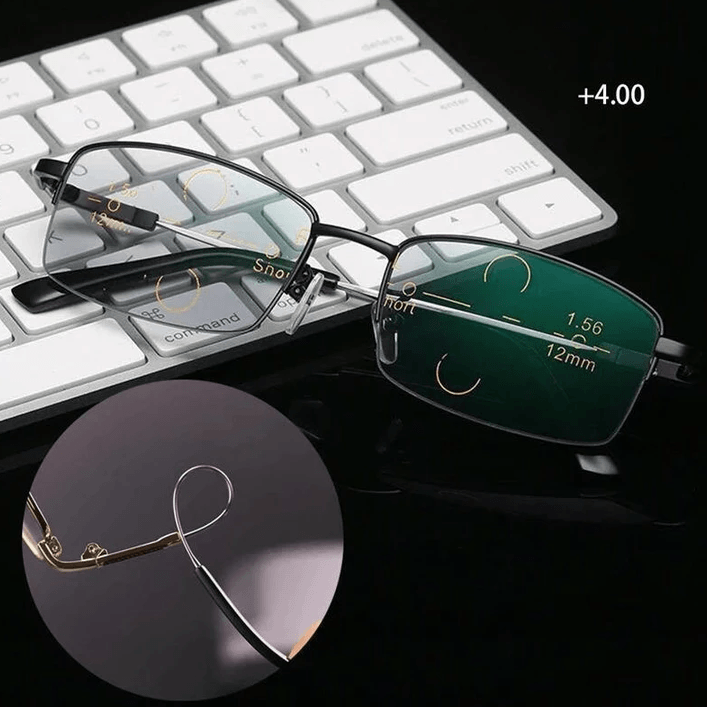 Stornfield | Titanium Progressive Distance and Near Range Dual-Use Reading Glasses