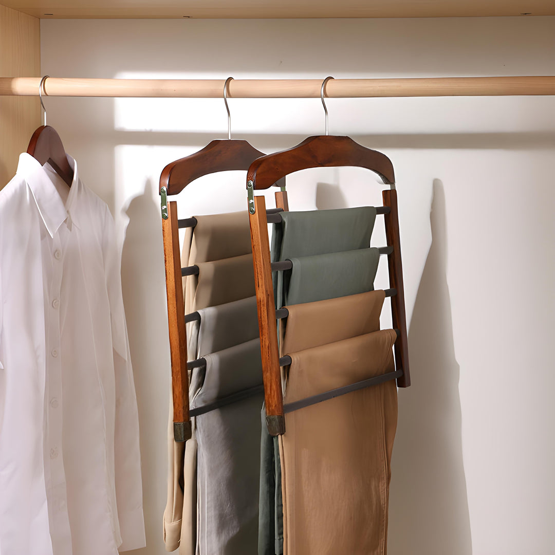 Wooden Clothes Hanger Space Saving with Sturdy Metal Hook | Stornfield