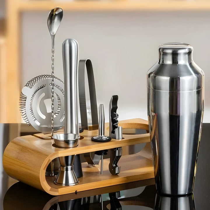Cocktail shaker set made of stainless steel – 10-piece premium bartender set | Ideal for mixed drinks and parties | Stornfield