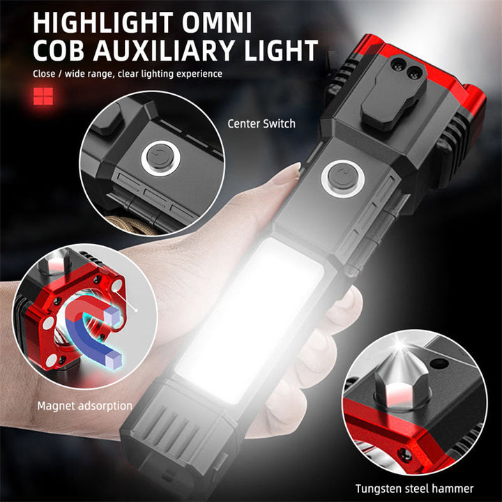 Multifunctional car safety hammer with emergency light and power bank | Stornfield