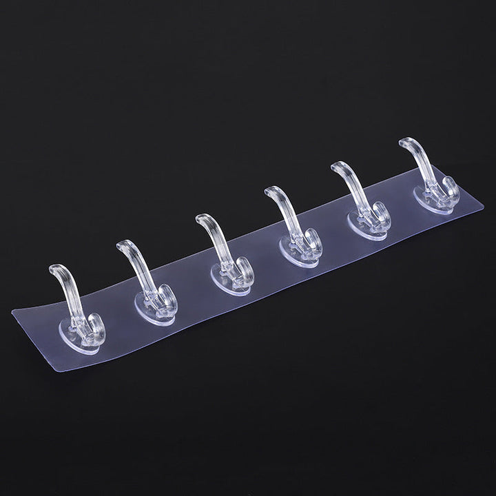 6 Hooks Multifunctional Self-Adhesive Hooks No Drilling Wall Transparent Hook | Stornfield
