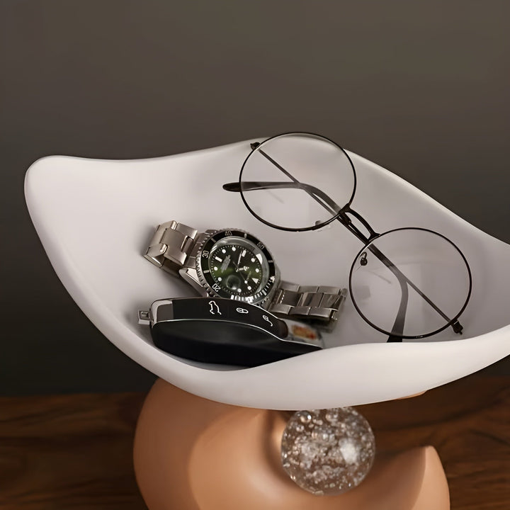 Organizer tray made of resin – Modern wave design | Stylish storage for keys, glasses & jewelry | Stornfield