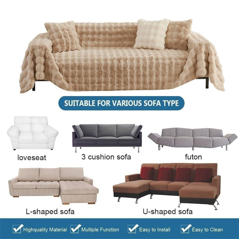 Premium Faux Fur Non-Slip Sofa Covers | Stornfield