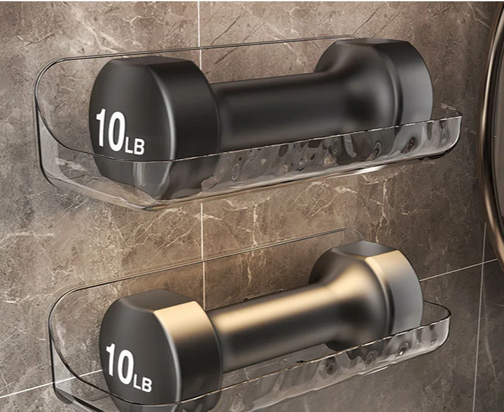 ClearGrip Acrylic Wall Shelf without Drilling – Transparent Bathroom Shelf for Cosmetics, Shampoo & More Stornfield