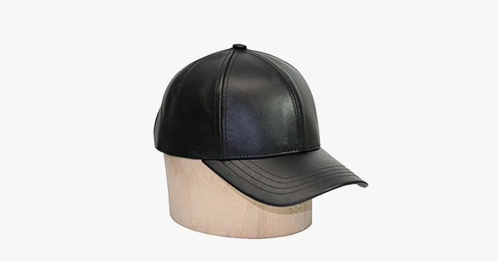 Black Leather Adjustable Baseball Cap | Stornfield