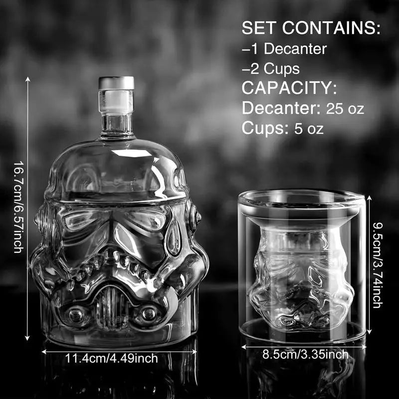 3pcs Creative Whiskey Decanter with 2 Counts Glasses Bar Utensil | Stornfield