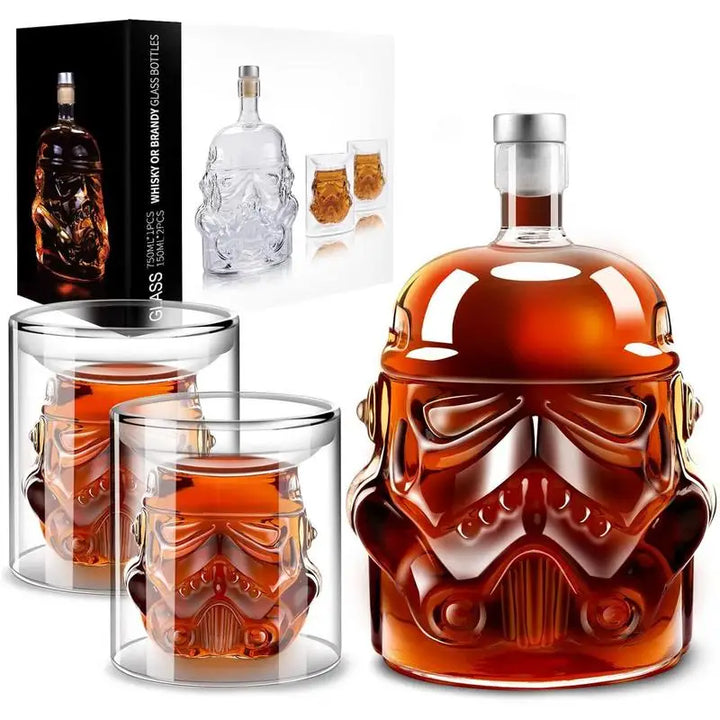 3pcs Creative Whiskey Decanter with 2 Counts Glasses Bar Utensil | Stornfield