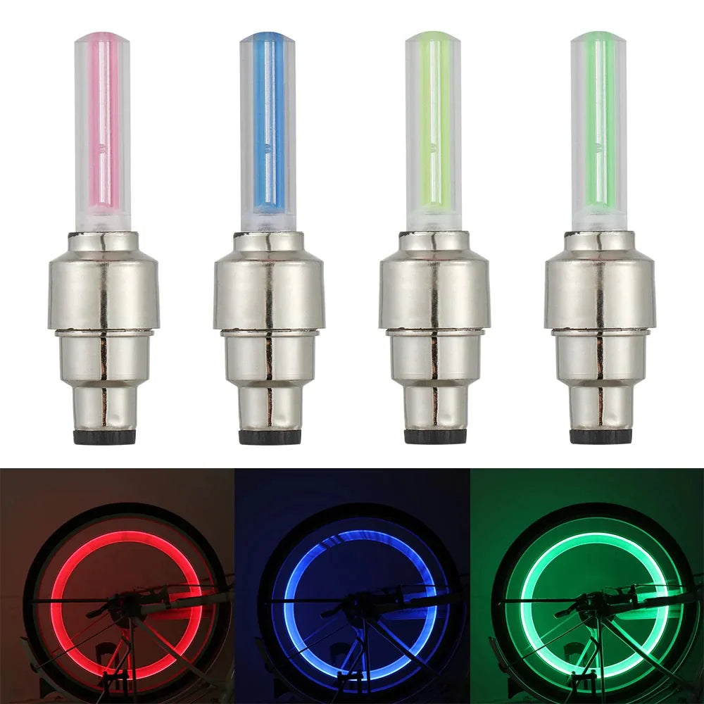 2 Pcs Car Wheel LED Light, Motorcycle Bike Tire Valve Cap Stornfield