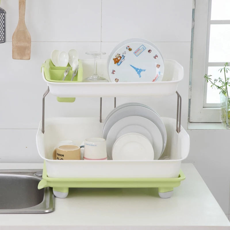 2-Tier Dish Drying Storage Drain Rack Stornfield