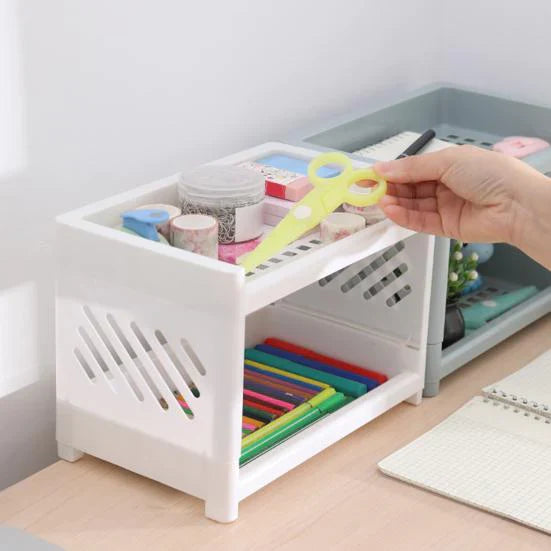 Double Layer Plastic Storage Organizer Shelf Stornfield