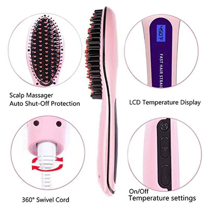 Brosse lissante chauffante avec affichage de la température Stornfield