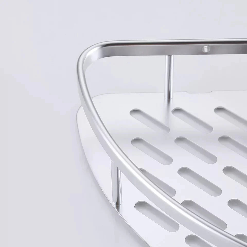 2 Layer Aluminum Steel Corner Bathroom Shelf Stornfield