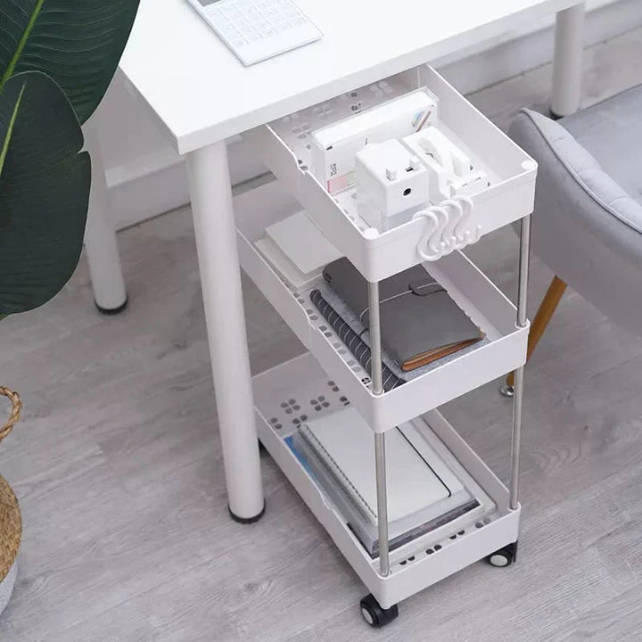 4 Tier Slim Storage Cart Kitchen Bathroom Mobile Shelving with Moving Wheels Stornfield