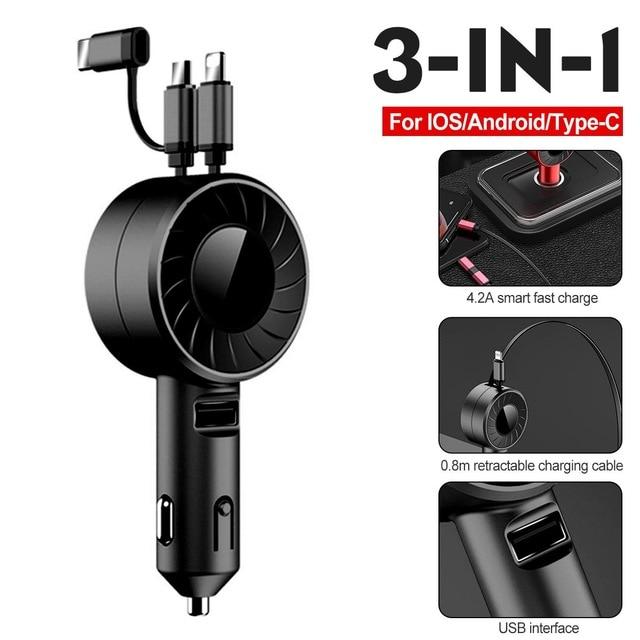 4 in 1 Retractable Car Charger | Stornfield