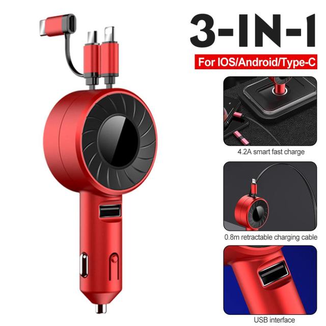 4 in 1 Retractable Car Charger | Stornfield