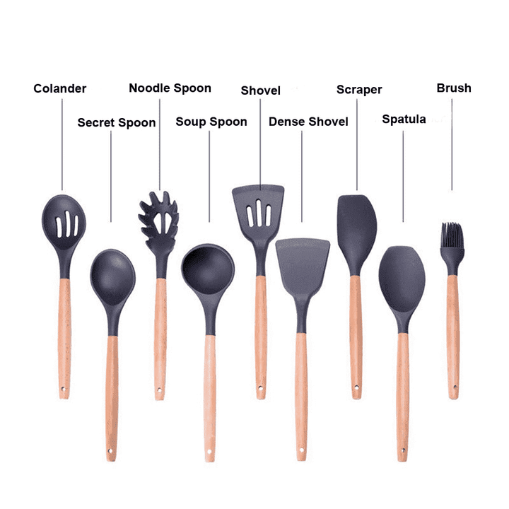9 Pcs Silicone Kitchen Utensils Set | Stornfield