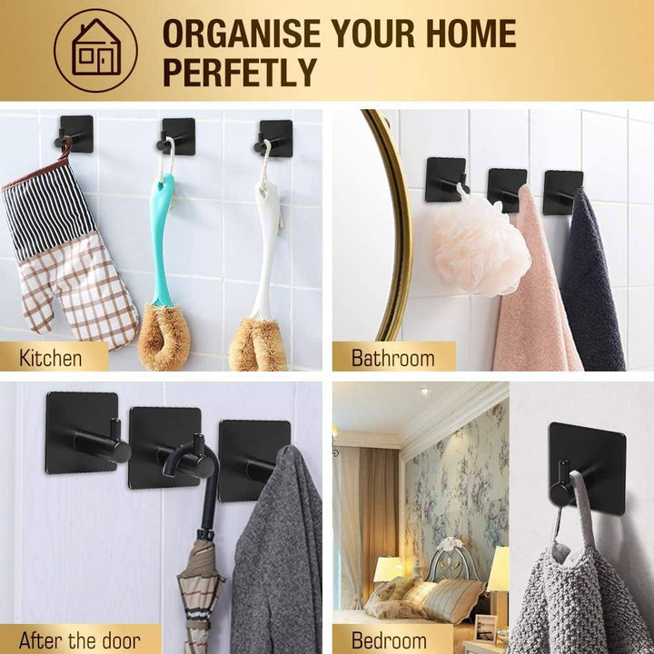 Stornfield | 4-Pack: Durable and Heavy-Duty 304 Stainless Steel Wall Hooks