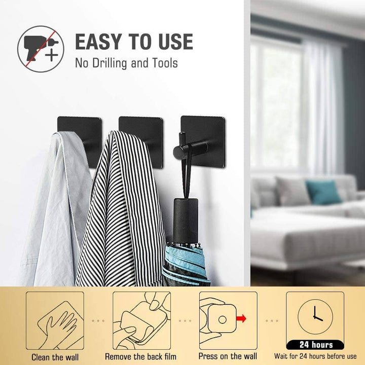 Stornfield | 4-Pack: Durable and Heavy-Duty 304 Stainless Steel Wall Hooks