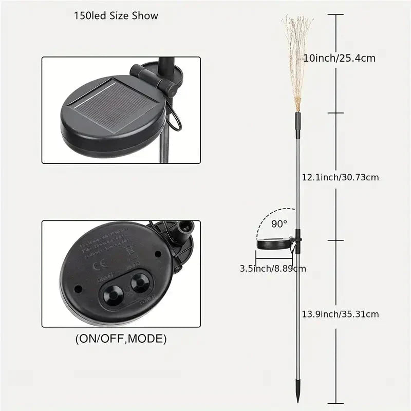 Stornfield | 4-Pack: Outdoor Solar Lights, Warm White Garden Lights