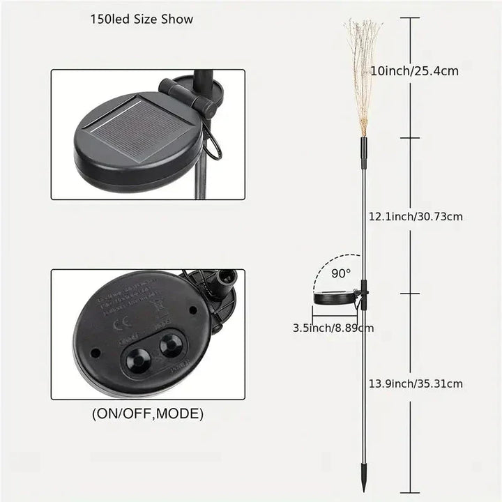Stornfield | 4-Pack: Outdoor Solar Lights, Warm White Garden Lights