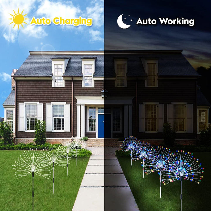 Stornfield | 4-Pack: Outdoor Solar Lights, Warm White Garden Lights