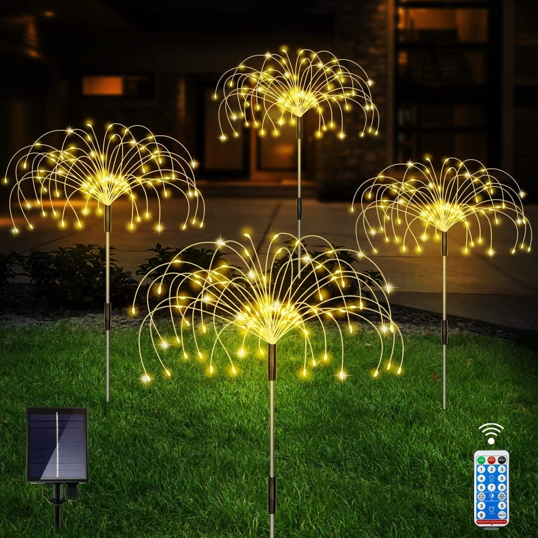 Stornfield | 4-Pack: Outdoor Solar Lights, Warm White Garden Lights