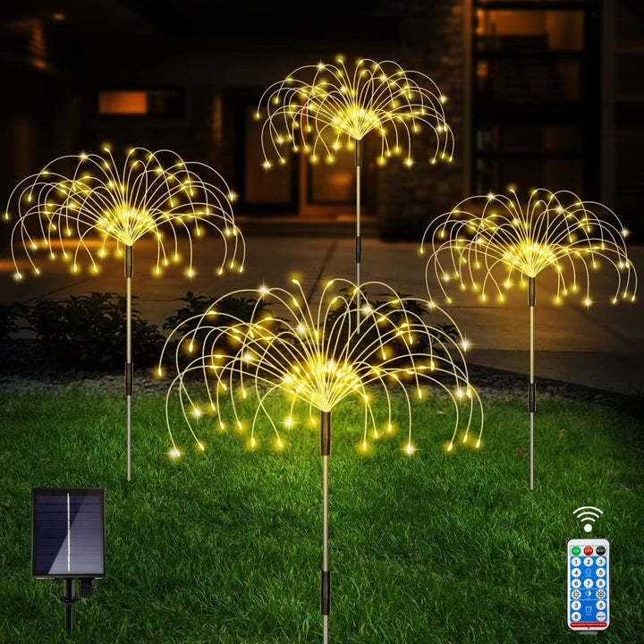 Stornfield | 4-Pack: Outdoor Solar Lights, Warm White Garden Lights