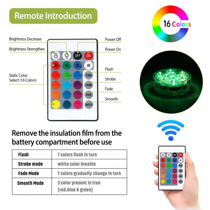 Stornfield | 4-Piece: Underwater RGB LED Lights