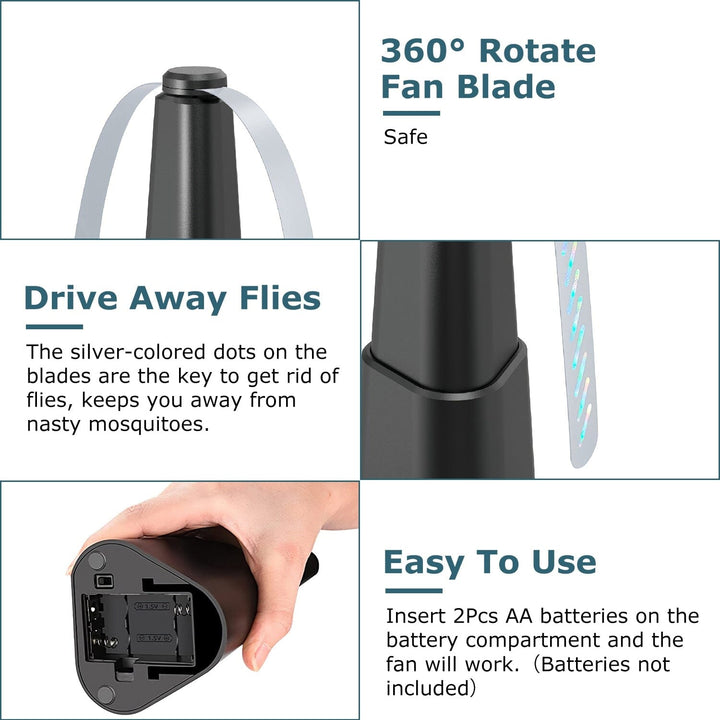 Stornfield | 4-Piece: Battery-Operated Table Fly Repellent Fan Insect Repellent